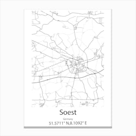 Soest,Germany Minimalist Map Canvas Print