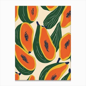 Papaya Pattern Illustration 5 Canvas Print
