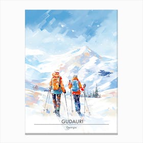 Gudauri   Georgia, Ski Resort Poster Illustration 1 Canvas Print