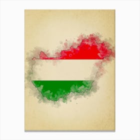 Hungary Flag Vintage Canvas Print