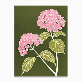 Pink & Green Hydrangea 2 Canvas Print