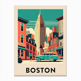Boston 3 Vintage Travel Poster Canvas Print