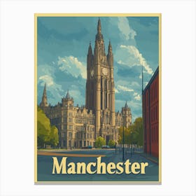 Aihrgdesign A Vintage Travel Poster Of Manchester Featuring T 8ce12d4b 4085 44eb 96b2 E56d829688d4 0 Canvas Print