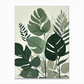 Greenery Clutter Botanical Art Print (3) Canvas Print