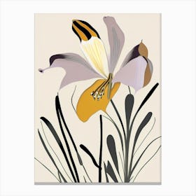 Mariposa Lily Wildflower Modern Muted Colours Canvas Print