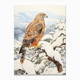 Winter Bird Painting Golden Eagle 3 Canvas Print
