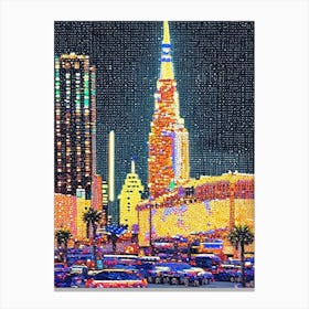 Las Vegas, City Us  Pointillism Canvas Print