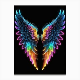 Neon Angel Wings 32 Canvas Print