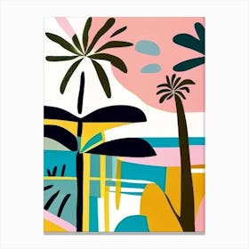 Mauritius Beach Muted Pastel Tropical Destination Canvas Print