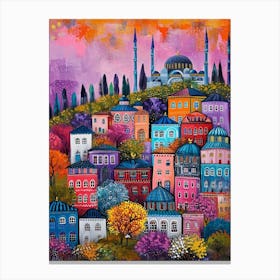 Kitsch Colourful Istanbul 2 Canvas Print