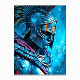 Spartan Warrior in Blue Light Canvas Print