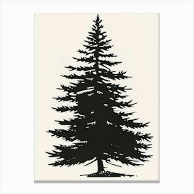 Spruce Tree Simple Geometric Nature Stencil 1 Canvas Print
