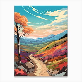 Cairngorms National Park Scotland 3 Hike Illustration Canvas Print