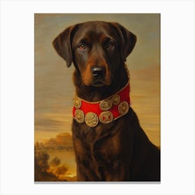 Chesapeake Bay Retriever Renaissance Portrait Oil Painting Canvas Print