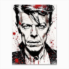 David Bowie Portrait Ink Painting (8) Canvas Print