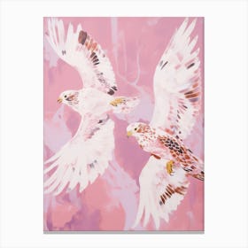 Pink Ethereal Bird Painting Falcon 2 Canvas Print