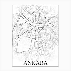 Ankara, Türkiye, City Map, Black And White Fade Design Leinwandbild