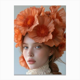 Orange Flower Crown Canvas Print