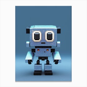 Cute grey-blue robot Canvas Print