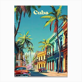 Cuba Street Digital Travel Illustration Canvas Print