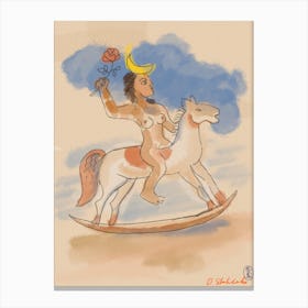 the Rider With a Rose Canvas Print