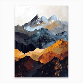 Mountain Range, Boho Canvas Print