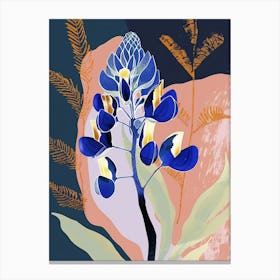 Colourful Flower Illustration Bluebonnet 2 Canvas Print