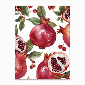 Seamless Pattern With Pomegranate Canvas Print