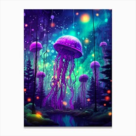 Jellyfish In The Forest Canvas Print