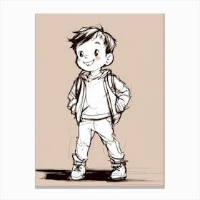 Boy In A Jacket Canvas Print