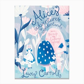 Book Cover - Alice In Wonderland by Lewis Carroll Canvas Print