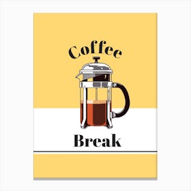 Coffee Break, Retro, Kitchen Art Print Canvas Print