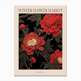 Camellia 4 Winter Flower Market Poster Canvas Print