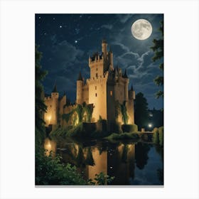 Castle At Night 3 Canvas Print