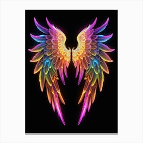 Neon Angel Wings 17 Canvas Print