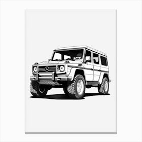 Mercedes Benz G Wagon Line Drawing 7 Canvas Print