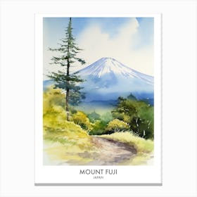 Mount Fuji 3 Watercolour Travel Poster Canvas Print