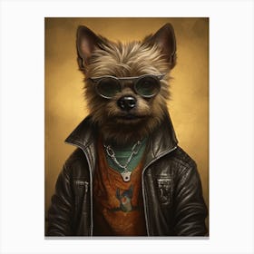 Gangster Dog Cairn Terrier 5 Canvas Print