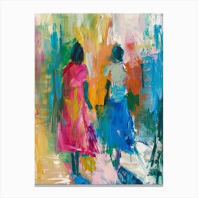 Two Women Walking 5 Canvas Print