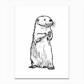 B&W Sea Otter Canvas Print