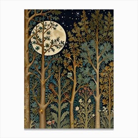 Moon And Forest Style William Morris1 Canvas Print