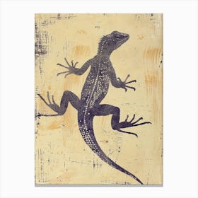 Purple Grand Cayman Lizard Block Print 3 Canvas Print