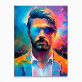 Portrait Of A Man With Sunglasses Canvas Print