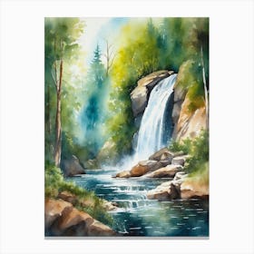 Waterfall In The Forest Canvas Print