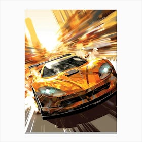 Speed Car Retro Racing Car Canvas Print