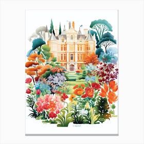 Hidcote Manor Gardens Uk Modern Illustration 4 Canvas Print