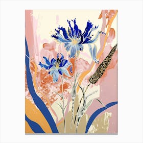 Colourful Flower Illustration Cornflower 4 Canvas Print