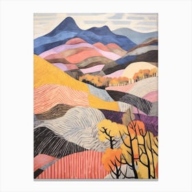 Yr Wyddfa Wales Colourful Mountain Illustration Canvas Print