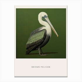 Ohara Koson Inspired Bird Painting Brown Pelican 3 Poster Canvas Print