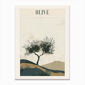 Olive Tree Minimal Japandi Illustration 4 Poster Canvas Print